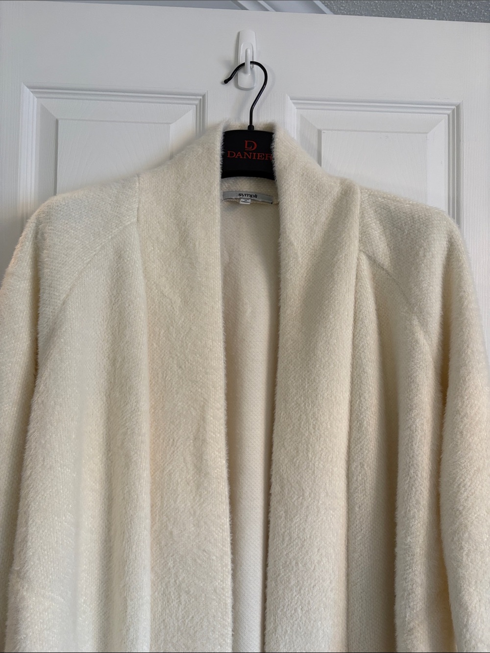 SYMPLI Cream Plush Open-Front Cardigan Jacket - Picture 5 of 11